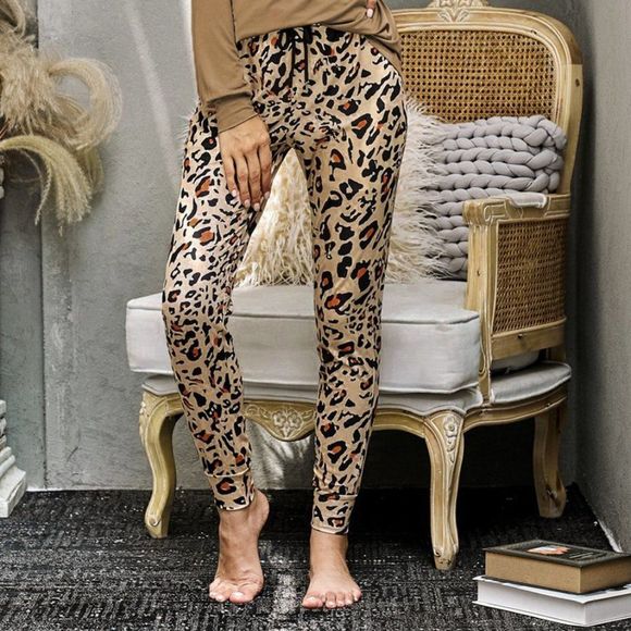 Leopard Print Lounge Set - Picture 2 of 3